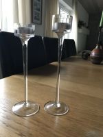 2 Teelichthalter hoch, Leuchter, aus Glas, elegant Hessen - Fischbachtal Vorschau
