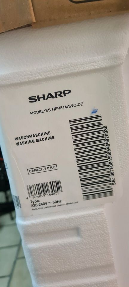 NEUE SHARP WASCHMASCHINE  8 KG. "UNVERPACKT" in Fahrenbach