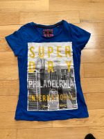 Superdry Damen T-Shirt mit Logo blau Gr. S Thüringen - Erfurt Vorschau