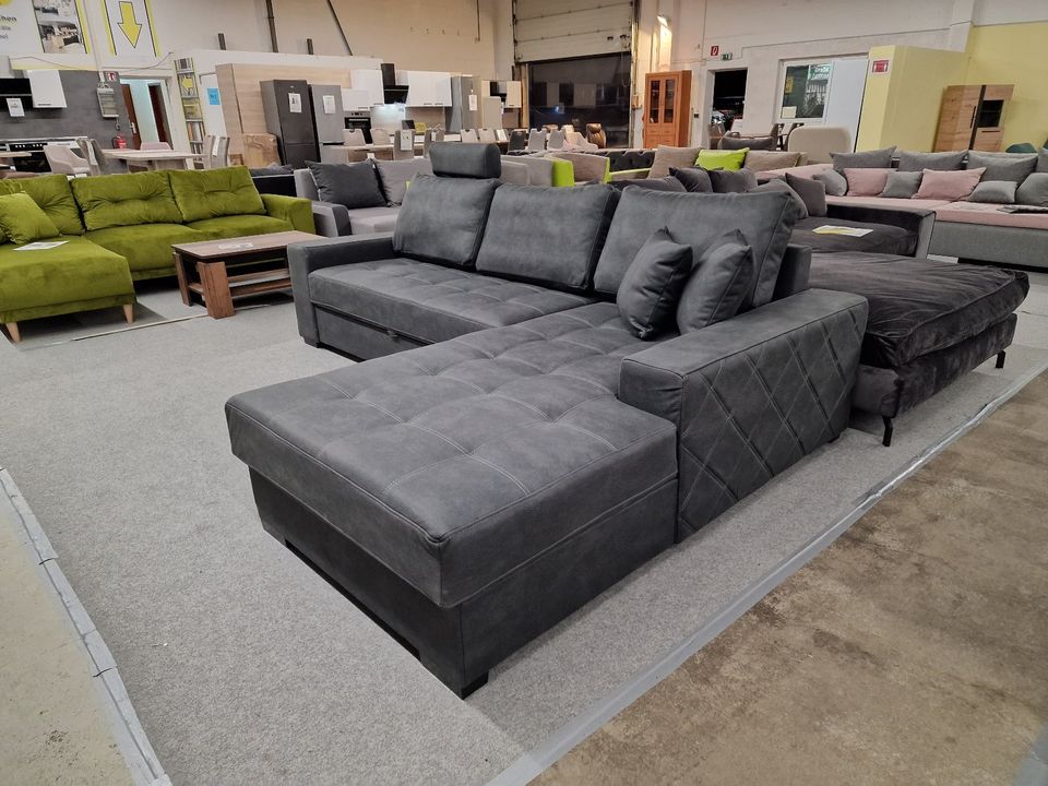 ❌ SOFORT ABHOLBEREIT / ✅ NEU - Eck - Couch mit Schlaffunktion / Bettkasten Sofa Garnitur Eckcouch Sessel in Pampow