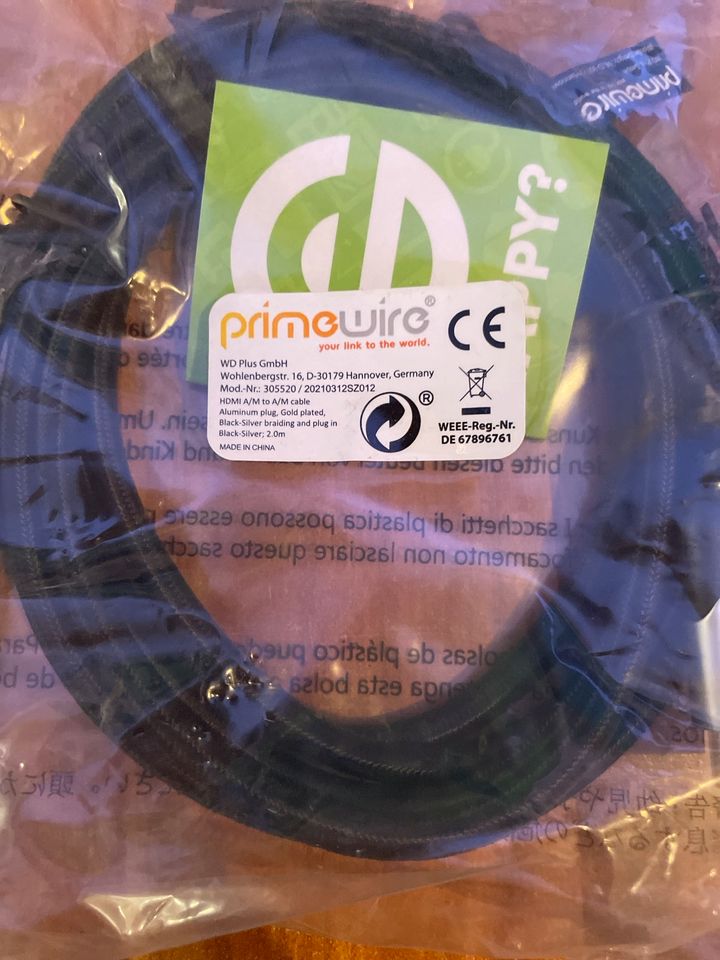 PrimeWire HDMI- Kabel 2m, NEU & OVP in Bad Fallingbostel