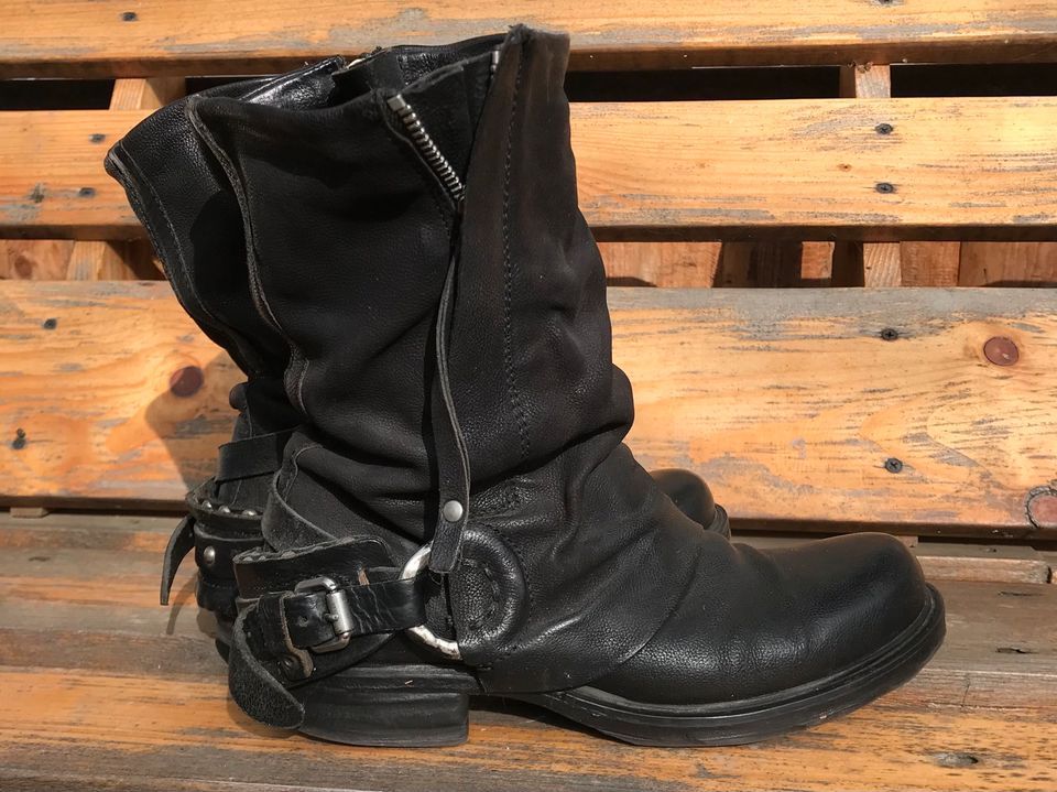 AS98 * Boots * Biker * Stiefel * Schuhe * 38 * Leder in Tanna