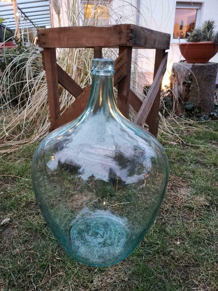 2.Wahl Korbflasche Ballonflasche Glasflasche Holzkasten Vase Deko in Bad Kreuznach