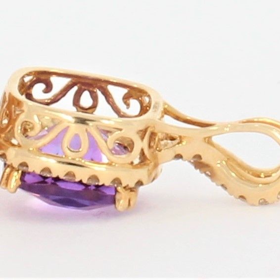 WERT 1690 € BRILLANT AMETHYST ANHÄNGER 14K GELBGOLD vxlt 43474 in Essen