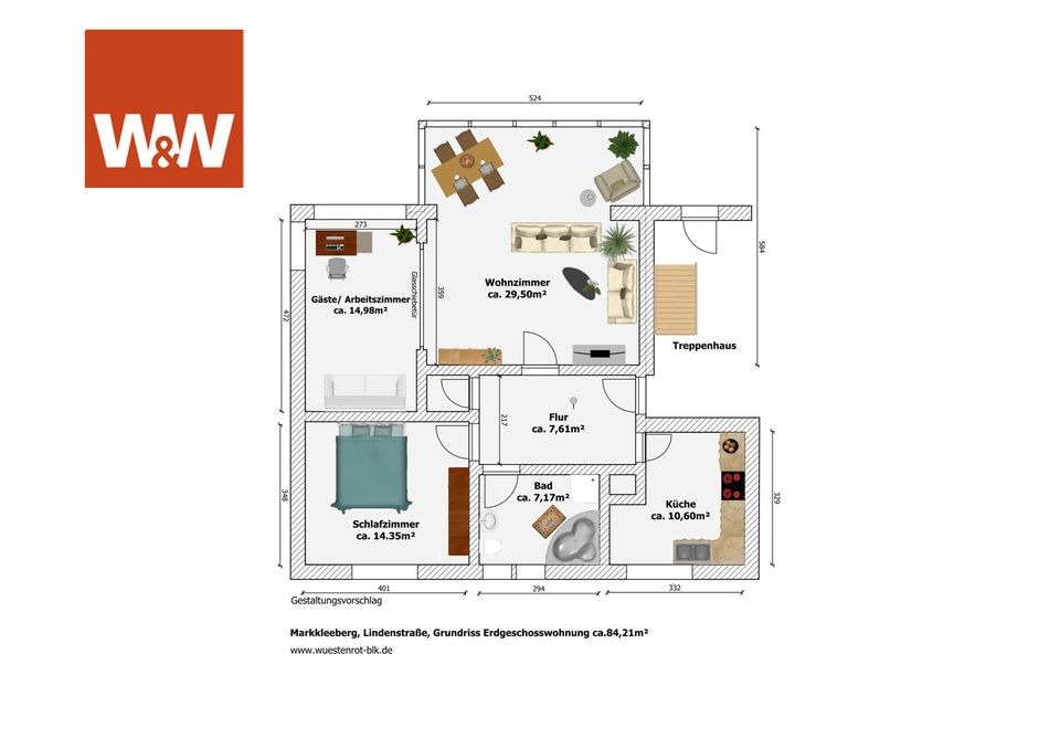 Markkleeberg- Wohnen im Grünen , Erdgeschoßwohnung mit Gartenanteil und Garage in ruhiger Lage in Markkleeberg