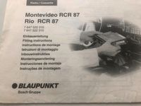 Blaupunkt Montevideo +Rio RCR87 Bedienungsanleitung Autoradio Aachen - Aachen-Richterich Vorschau