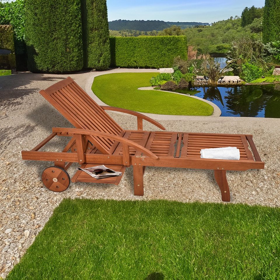 Sonnenliege Gartenliege Holz Holzliege Stuhl Relaxstuhl Relaxsessel Gartenmöbel Liegestuhl Klappsessel 3510047 in Hahn am See