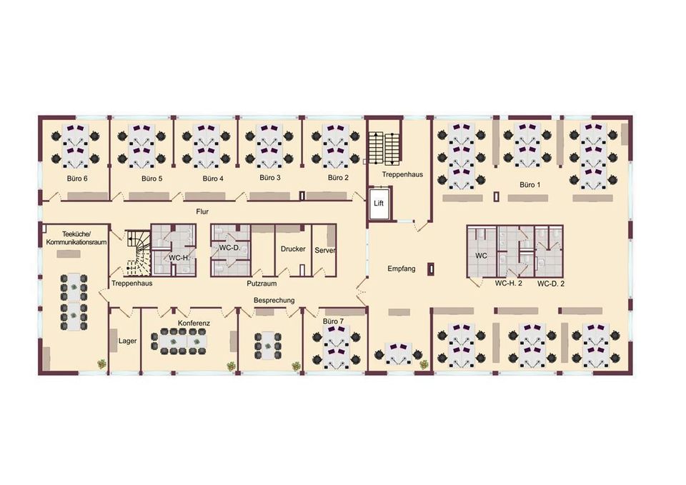 300 m2 moderne Bürofläche /Gewerbeimmobilie in zentraler Lage in 76275 Ettlingen zu mieten! in Ettlingen