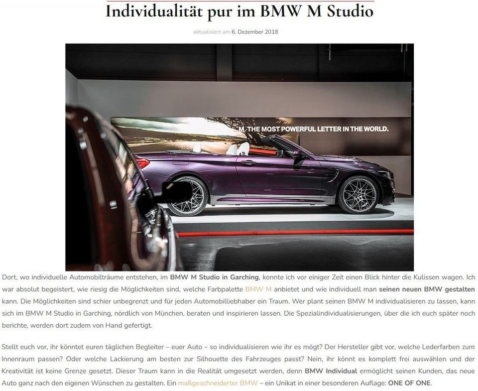 BMW M4 Cabrio*1 OF 1*EINZELSTÜCK MANUFAKTUR*OHNE OPF in Herzogenrath