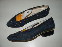 ESCADA ITALY Luxus Damen Pumps Ballerinas LEDER Blau/Gold Gr. 37 Bayern - Pöttmes Vorschau