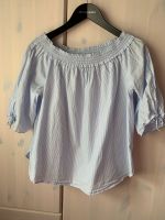 H&M Bluse 40 weiß Blau Baumwolle Sommer Off-Shoulder Romantic Essen-West - Holsterhausen Vorschau