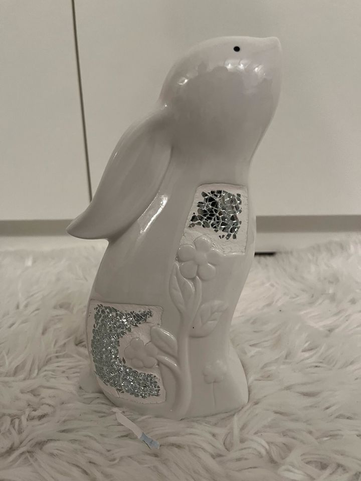 Deko Dekoration Ostern Kaninchen Hase Weiß Silber in Northeim