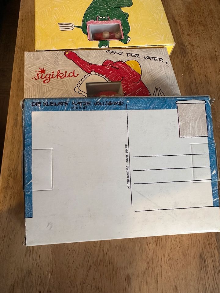 3 x Sigikid Sammel Postkarten Box mit kleinen Figuren vintage neu in München