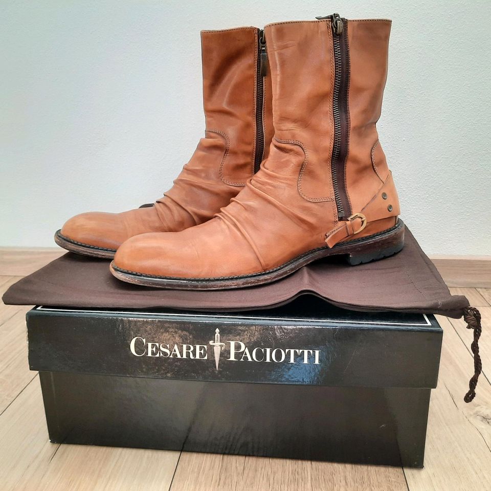 Cesare Paciotti Herren Leder Stiefelette Gr. 43 braun in Karlshuld