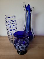 Glasvasen - 3 Stück - Blau - Blumenvase Bayern - Bad Birnbach Vorschau