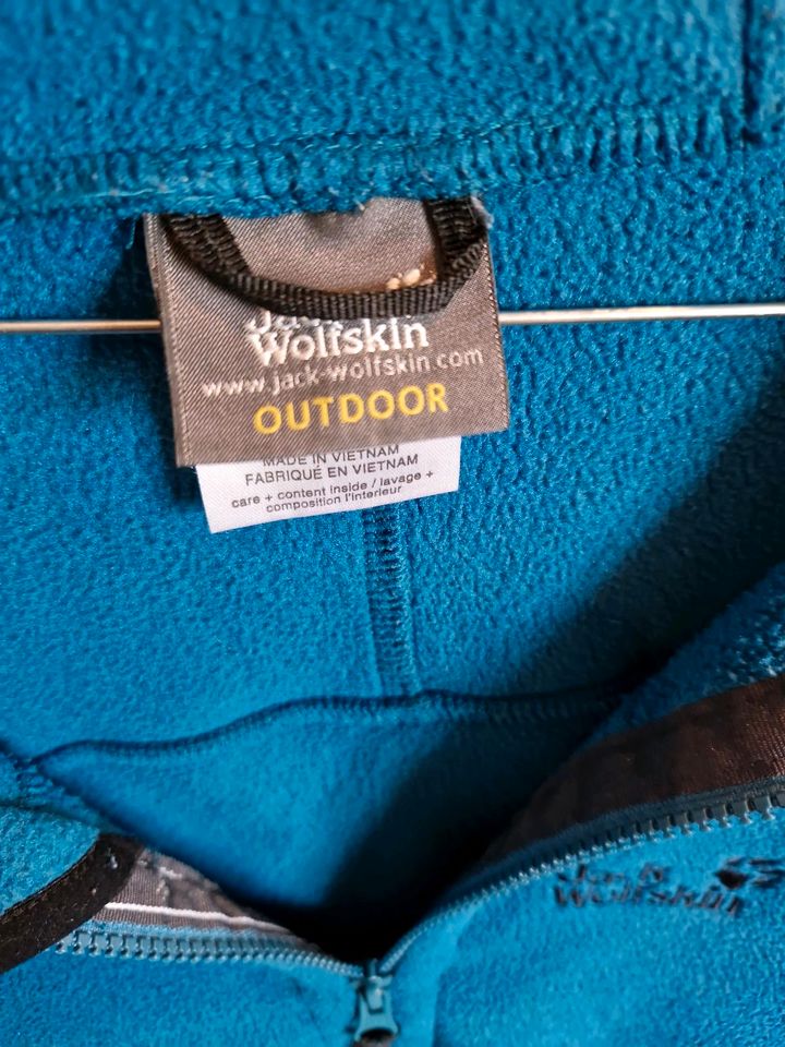 Jack Wolfskin Jacke Fleece mit Kapuze, Fleecejacke Damen L petrol in Vaihingen an der Enz