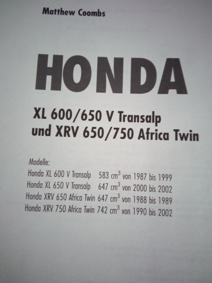 WARTUNG UND REPARATUR Honda XL 600/650 V Transalp / XRV 650/750 in Görlitz