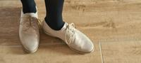 Halbschuh Schnürschuh Gr 39 beige Wildlederoptik Goldglitzer Niedersachsen - Ritterhude Vorschau