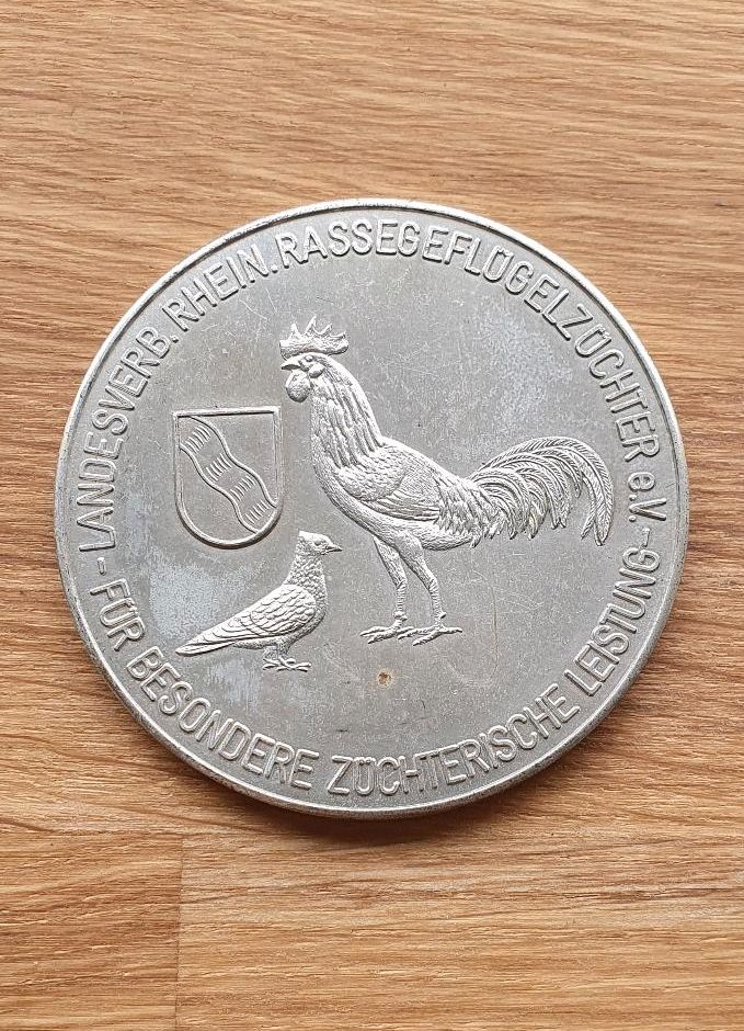 Medaille, Münze, Rassegeflügel, Geflügelschau, Dortmund, Hannover in Quakenbrück