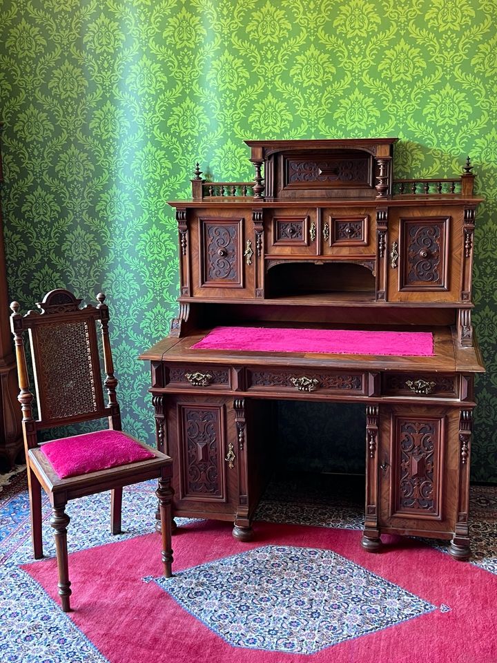 Gründerzeit Schreibtisch 1880 Nussbaum Barock Sekretär Louis XV R in Erfurt
