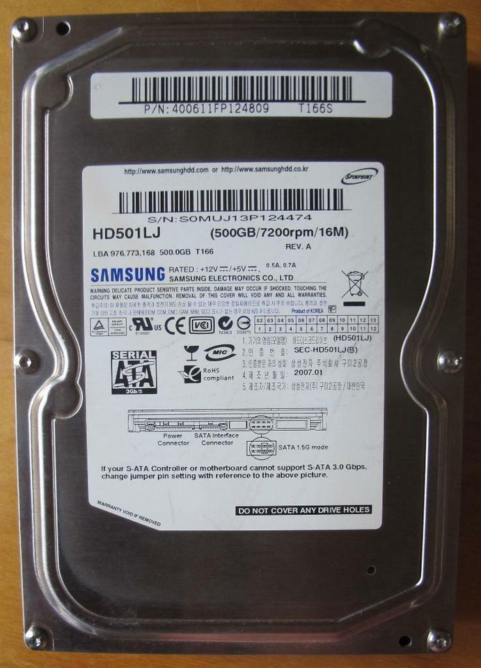 Samsung HD501LJ SATA HDD 500GB Festplatte Elektronik PCB in  Nordrhein-Westfalen - Gelsenkirchen | Festplatten & Laufwerke gebraucht  kaufen | eBay Kleinanzeigen ist jetzt Kleinanzeigen