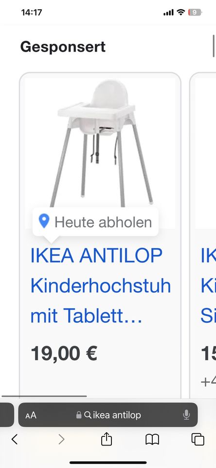 Ikea Antilop hochstuhl  zu verkaufen in Günzburg