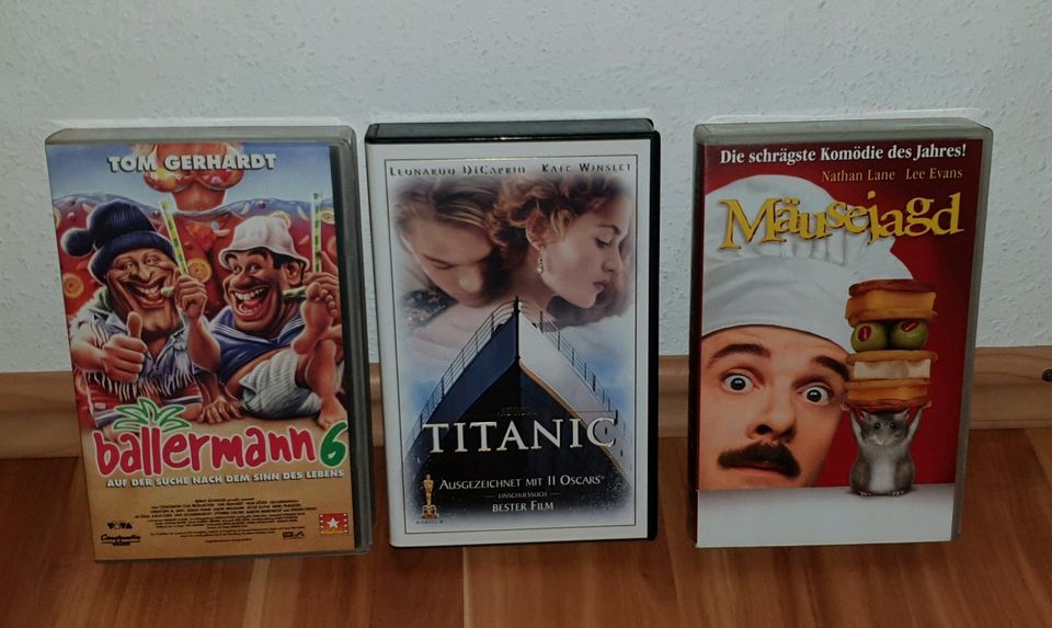 3x Videokassetten Mäusejagt Titanic Ballermann 6 VHS in Dransfeld