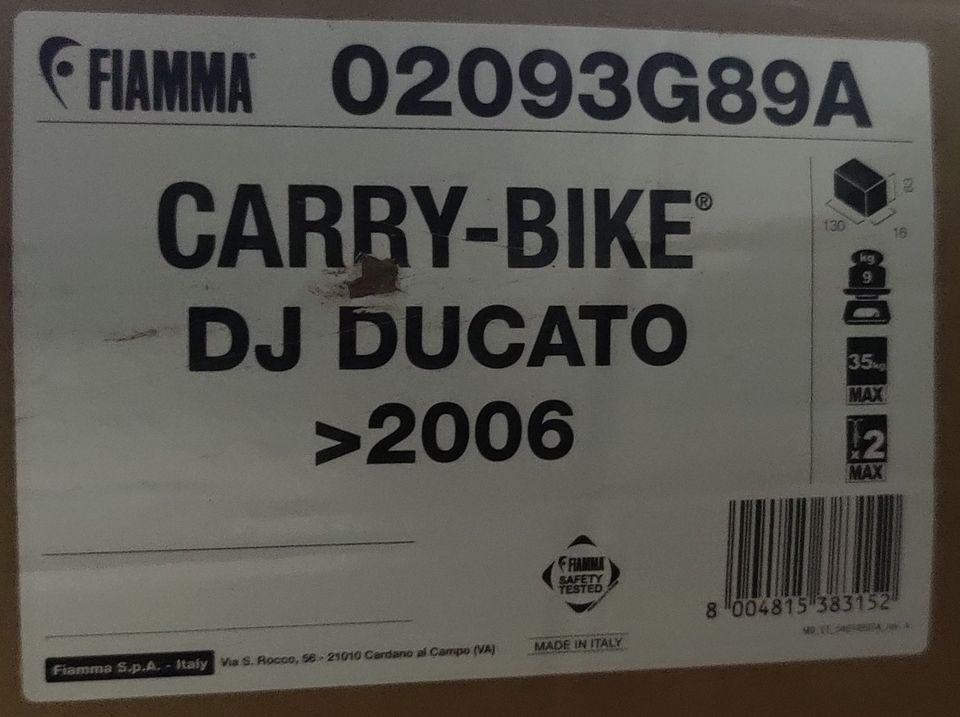 Fahrradträger FIAMMA Carry Bike 200 DJ Fiat Ducato ab Bj. 06/2006 in Eutin