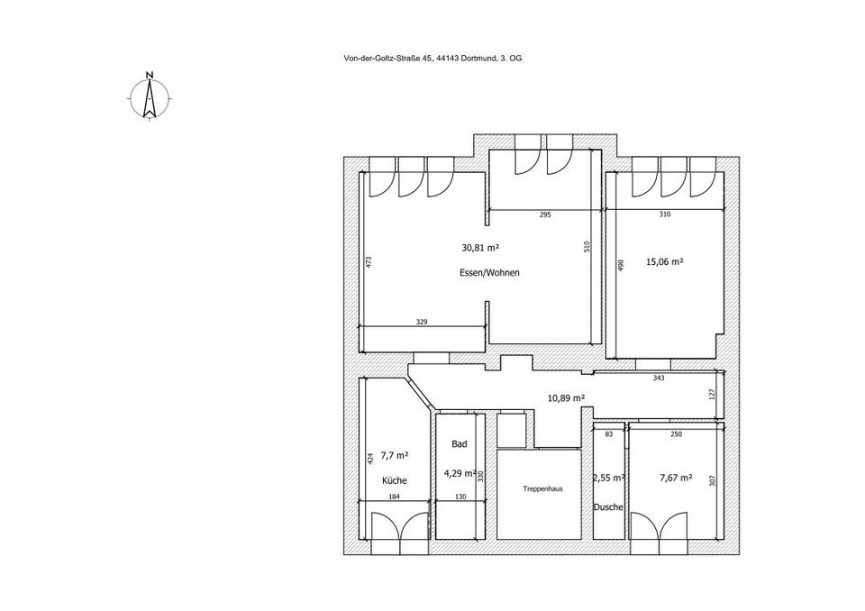 3-Zimmer-Wohnung Dortmund Mitte, Von-der-Goltz-Str. in Dortmund