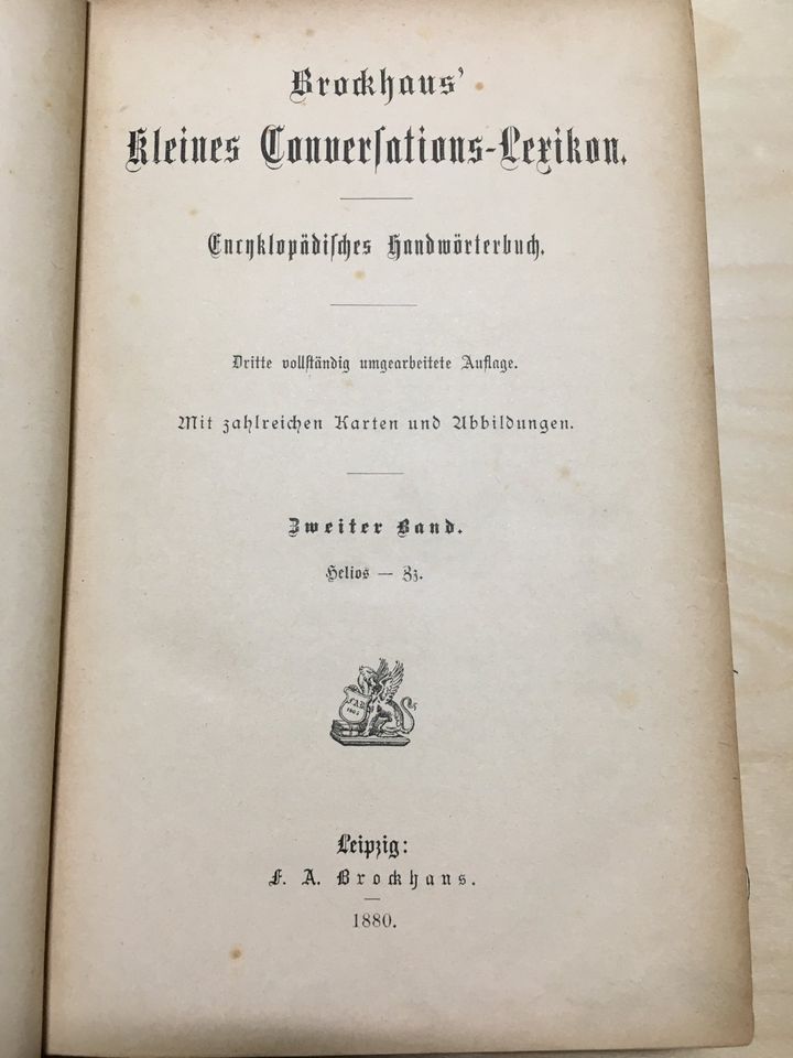 Brockhaus Kleines Conversations-Lexikon I.+II.Band 1879+1880 in Dresden