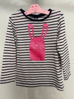 Langarmshirt Glitzer Hase marine weiß gestreift 116 Frankfurt am Main - Bockenheim Vorschau