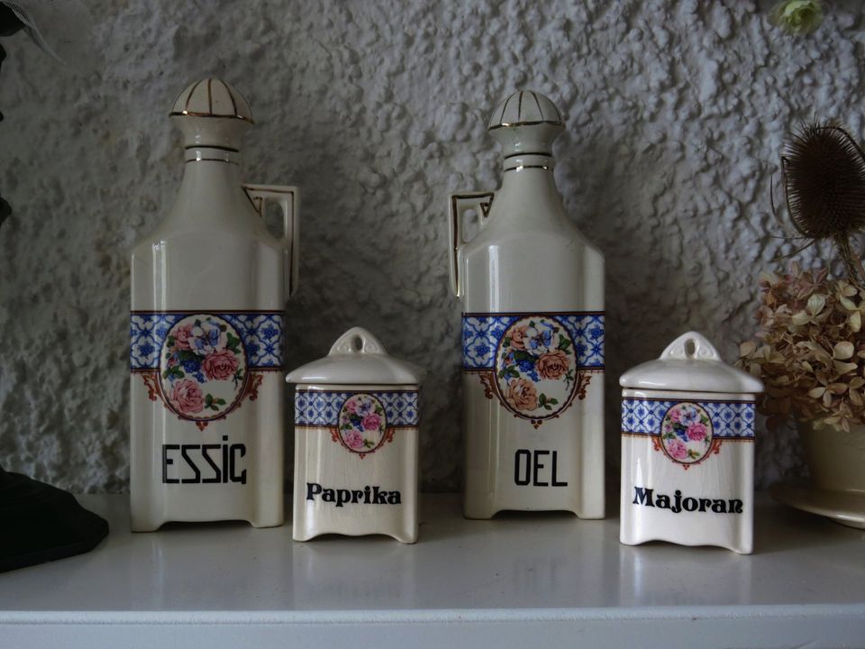 Essig + Öl + Paprika + Majoran Porzellan Vorratsbehälter NEU in München