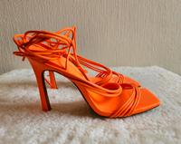*NEU* Sandale high heels Sandalette Schnürung orange Gr. 40 Niedersachsen - Wedemark Vorschau