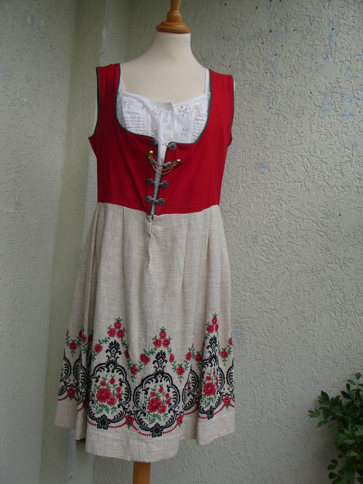 TRACHTENKLEID Vintage Dirndl Bluse Gr.46 Modestoff esbi Stickerei in Kiel