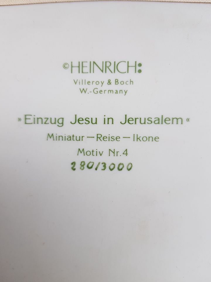 Miniatur-Reise-Ikone von Villeroy & Boch Einzug Jesu in Jerusalem in Worms