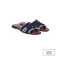 HERMÈS SANDALE 'ORAN' AUS FRINGED DENIM IN BLEU BRUT IN GR. 40 Hessen - Darmstadt Vorschau