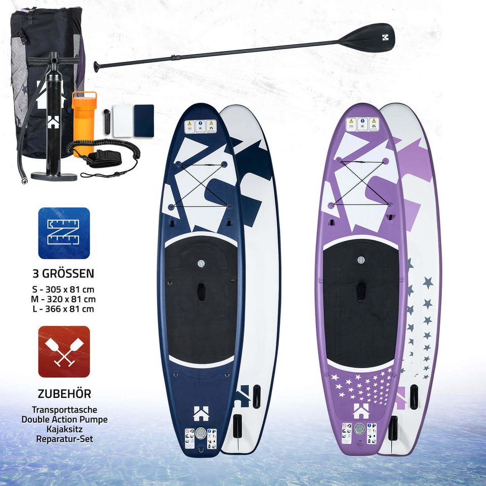 SUP Stand up Paddle Board Surfboard Paddelboard Paddling Set in Lübbecke 