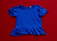 ♥ Gr 110 116 T-Shirt blau mit Linen-Anteil H&M Mädchen ♥ Baden-Württemberg - Wangen im Allgäu Vorschau