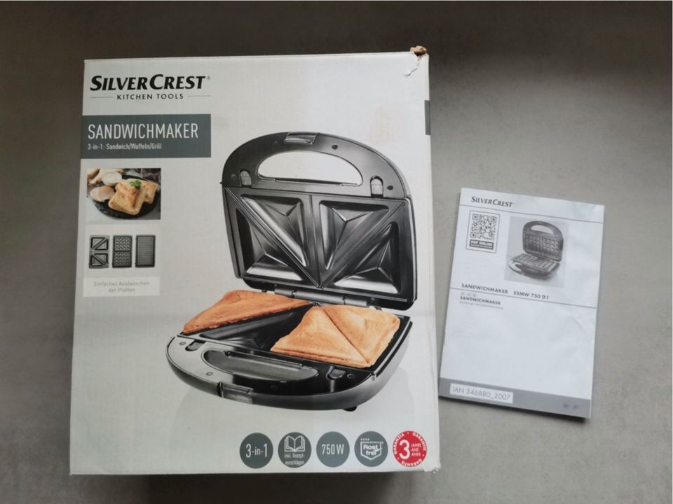 Grill- und Waffel-Platten für Sandwichmaker Silver Crest in Rottenbuch