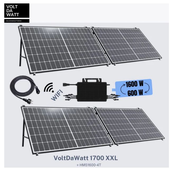 Balkonkraftwerk-VOLTDAWATT 1700 HOYMILES HMS-1600-4T in Weinheim