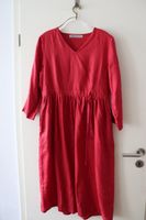 Damen Kleid in Midi Länge M / 38 warmes Rot 100% Leinen Simpson Beuel - Vilich Vorschau