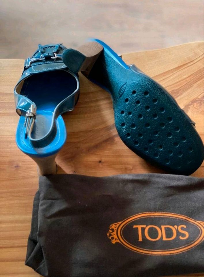 Tod'S - Backsling-Sandalette Lackleder blau Gr. 36 in Berlin