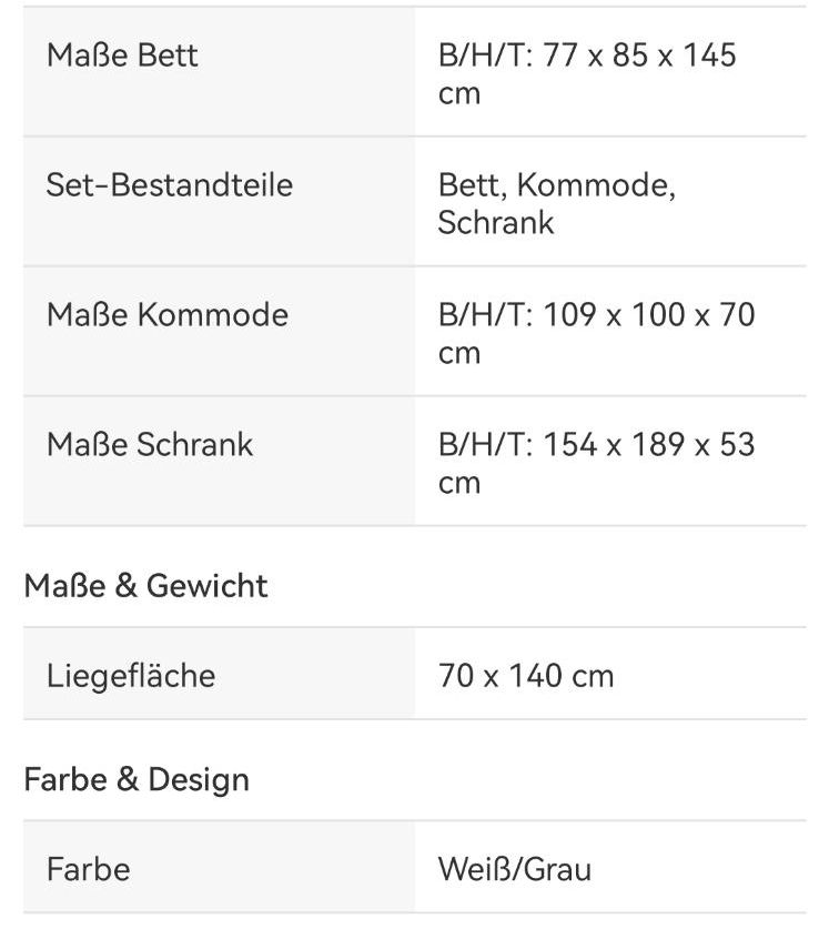 Tolles Babyzimmer Geuther aus Bett, Schrank, Kommode UVP 1.729€ in Dortmund