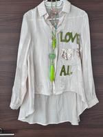 Coole Bluse Hemd  creme Love Italy Onesize Hippie BoHo Ibiza Bayern - Pyrbaum Vorschau