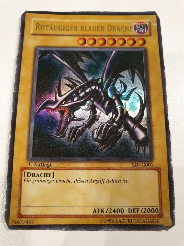 2 seltene yu- gi- oh Karten Sammler rotäugiger blauer Drache blue in Röllbach