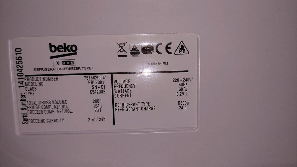 Einbaukühlschrank Beko RB 2301 in Mammendorf