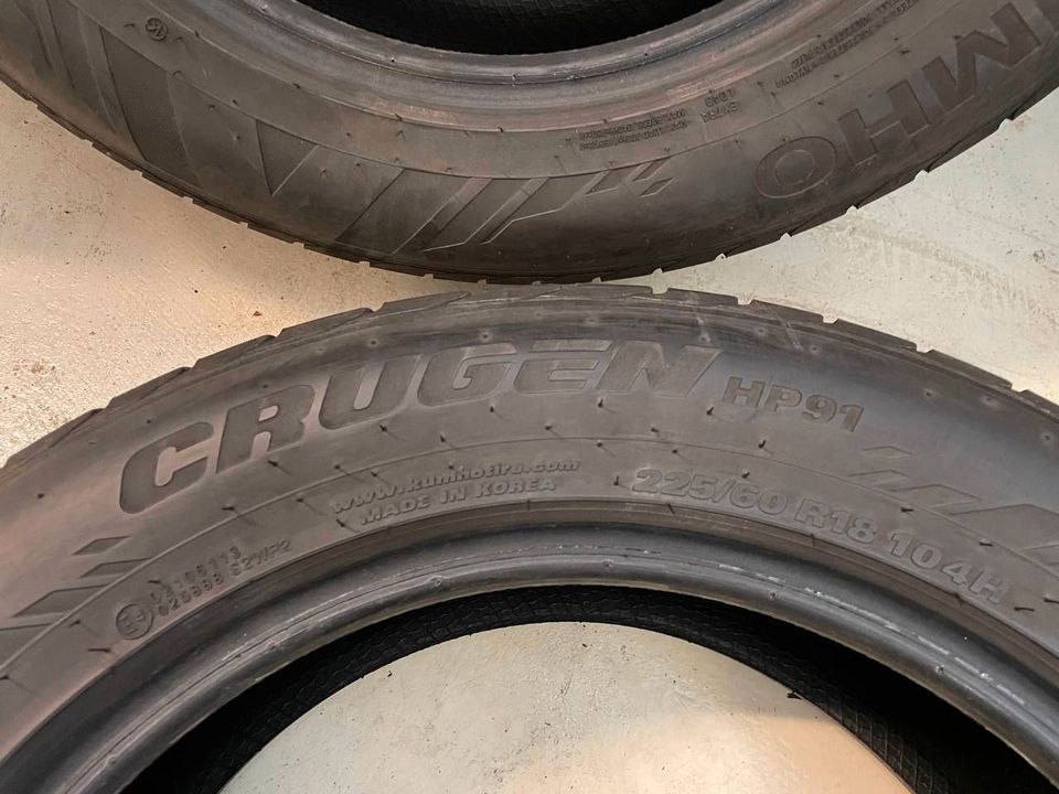 4 Sommerreifen 225/60/R18 104H 6-5,6mm Kumho mit Montage #F515S in Hanau