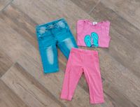 3 Teile Set für Mädchen Leggins T-Shirt kurze Jeans Gr.128 TOP Niedersachsen - Niemetal Vorschau