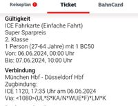 ICE Bahnfahrt München Dortmund über Düsseldorf München - Sendling-Westpark Vorschau