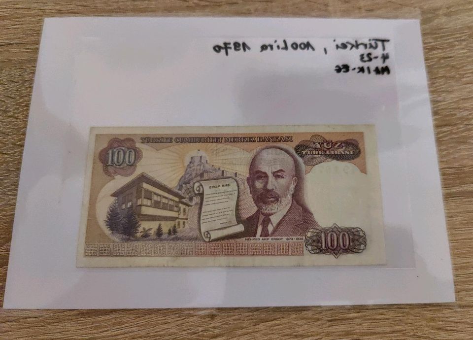 Banknote Geldschein Türkei Lira in Murrhardt